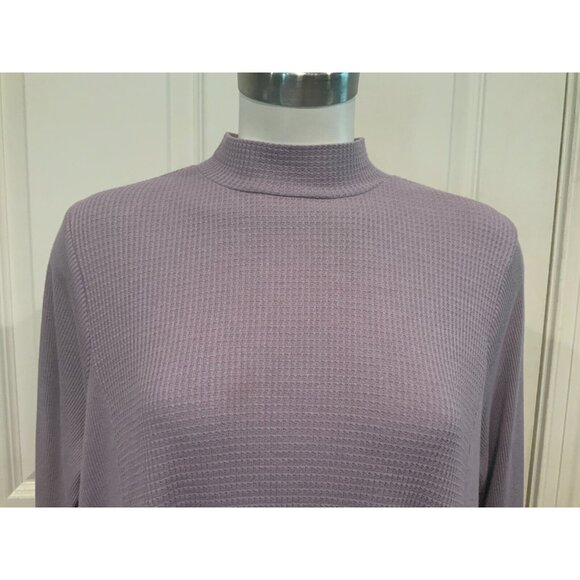 t. La Anthropologie Light Purple Waffle Knit Mock Neck Shirt, Size Small - Picture 2 of 8